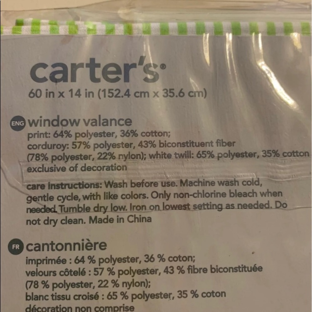 Carter's Animals Collection Window Valance New - Picture 3 of 3